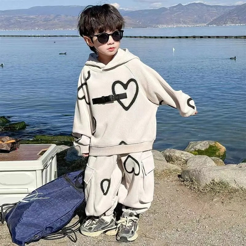Boys 2024 Korean-Style Autumn Street Two-Piece Set – Spring Autumn Kids Fashion Nepal | Tudoholic