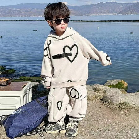 Boys 2024 Korean-Style Autumn Street Two-Piece Set – Spring Autumn Kids Fashion Nepal | Tudoholic