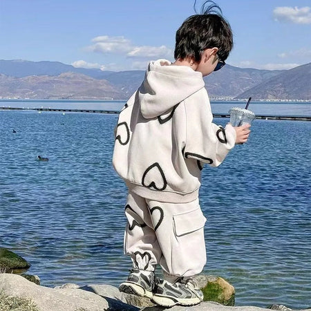 Boys 2024 Korean-Style Autumn Street Two-Piece Set – Spring Autumn Kids Fashion Nepal | Tudoholic