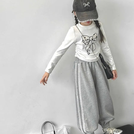 Girls 2024 Autumn Sports Two-Piece Set – Spring Autumn Kids Fashion Nepal | Tudoholic