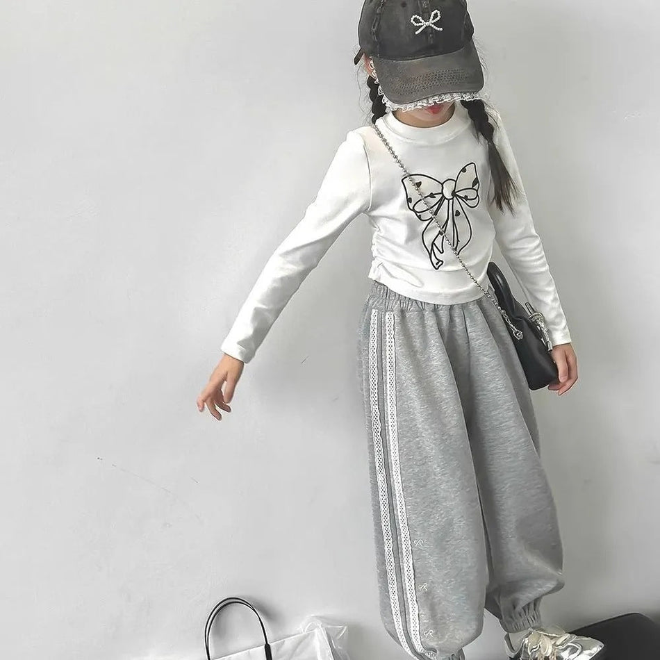 Girls 2024 Autumn Sports Two-Piece Set – Spring Autumn Kids Fashion Nepal | Tudoholic