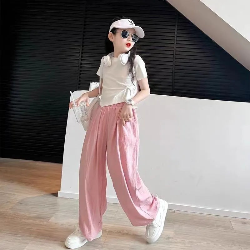 Girls 2024 Summer Stylish Two-Piece Dress Set – Summer Kids Fashion Nepal | Tudoholic