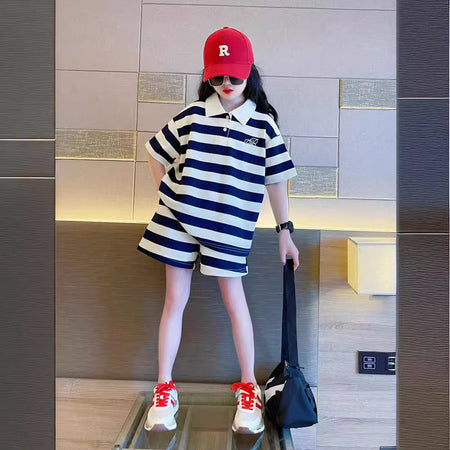 Girls 2024 Summer Loose Two-Piece Street Set – Summer Kids Fashion Nepal | Tudoholic