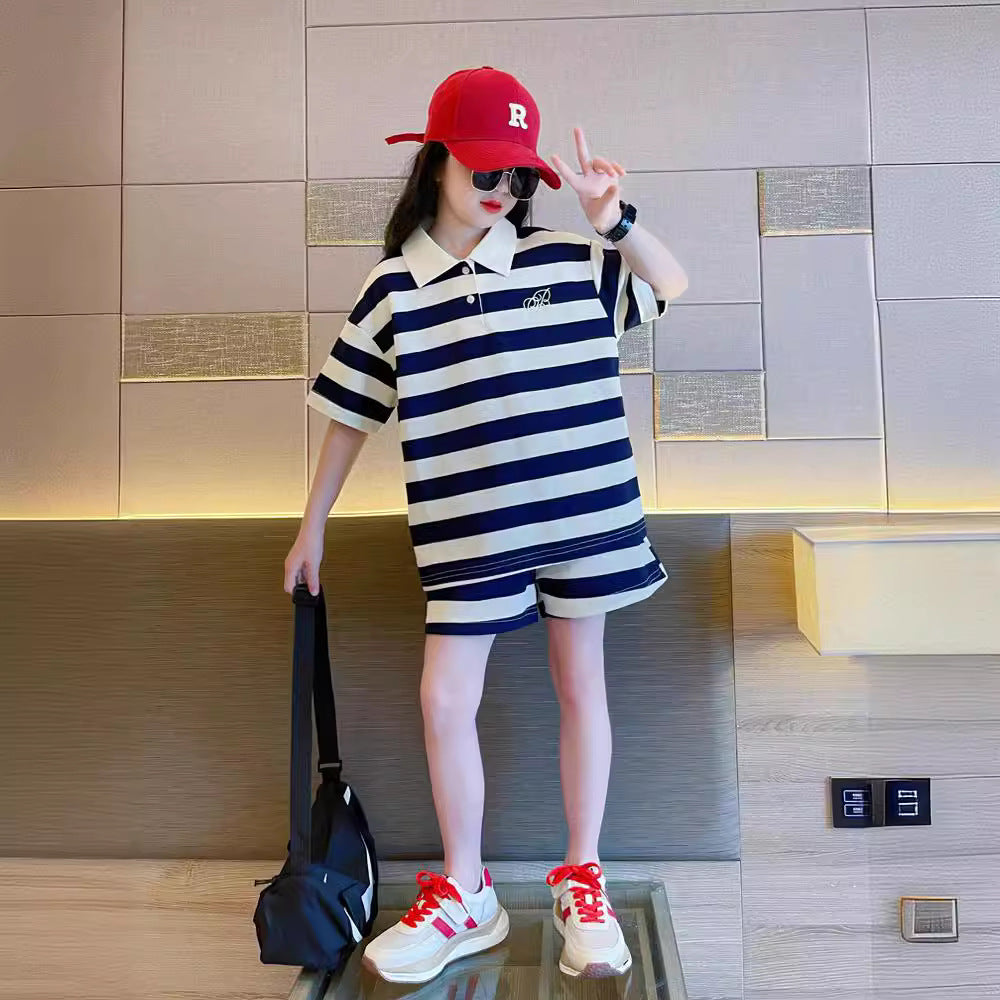Girls 2024 Summer Loose Two-Piece Street Set – Summer Kids Fashion Nepal | Tudoholic