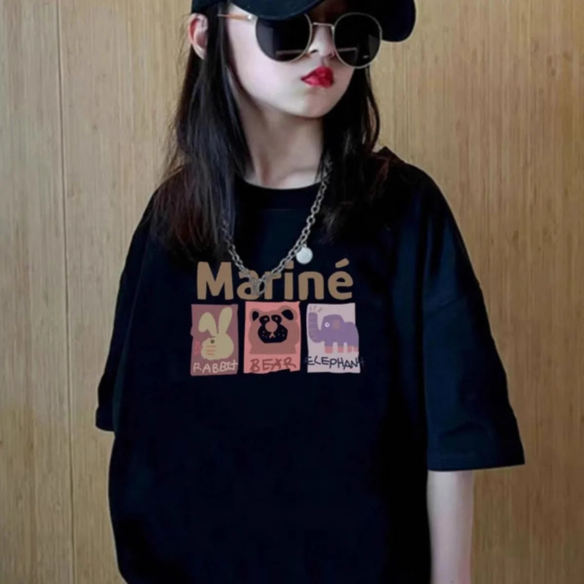 Girls 2024 Summer Cotton Short-Sleeved Loose Top – Summer Kids Fashion Nepal | Tudoholic