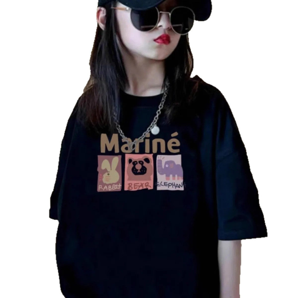 Girls 2024 Summer Cotton Short-Sleeved Loose Top – Summer Kids Fashion Nepal | Tudoholic