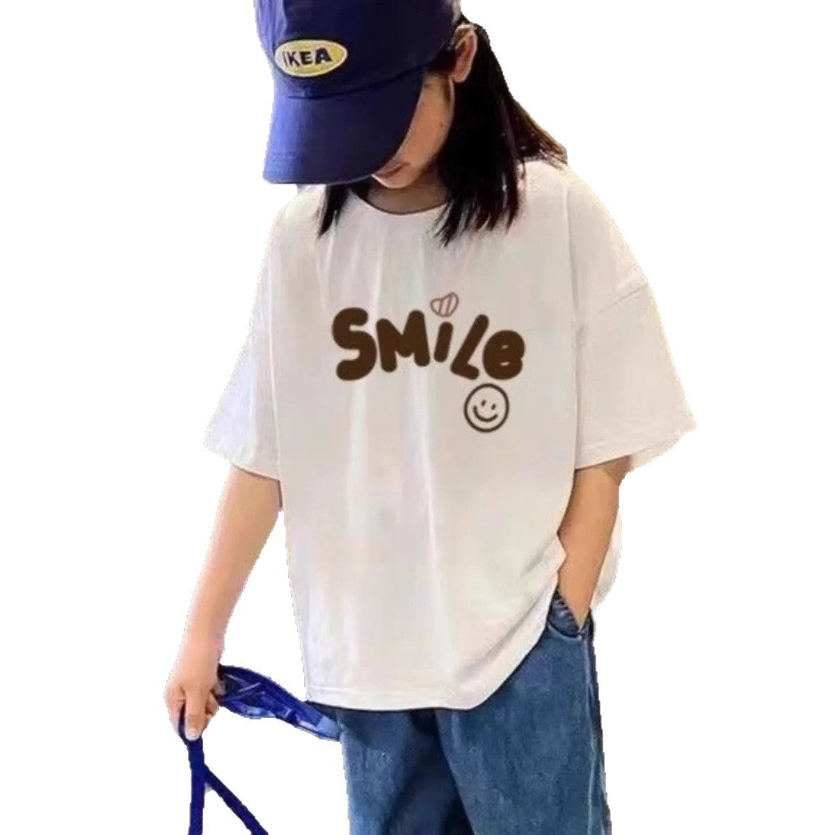 Girls 2025 Summer Cotton Loose Short-Sleeved Top – Summer Kids Fashion Nepal | Tudoholic