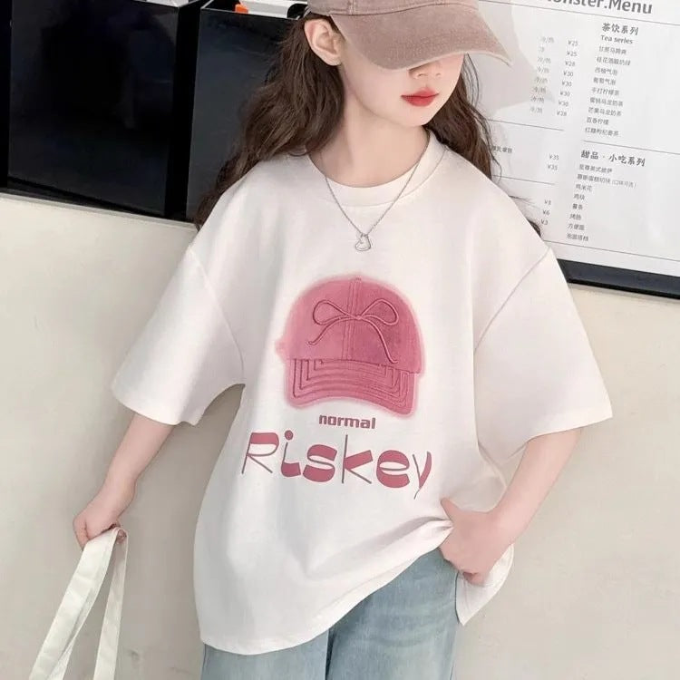 Girls 2025 Summer Cotton Printed Half-Sleeve Top – Summer Kids Fashion Nepal | Tudoholic