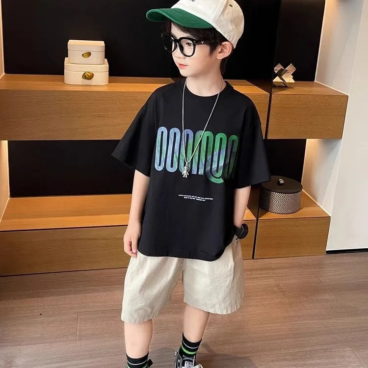Boys 2025 Summer Cotton Short-Sleeved T-Shirt – Summer Kids Fashion Nepal | Tudoholic