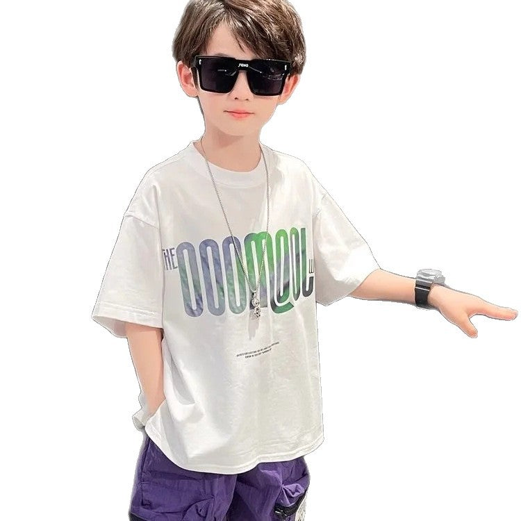 Boys 2025 Summer Cotton Short-Sleeved T-Shirt – Summer Kids Fashion Nepal | Tudoholic
