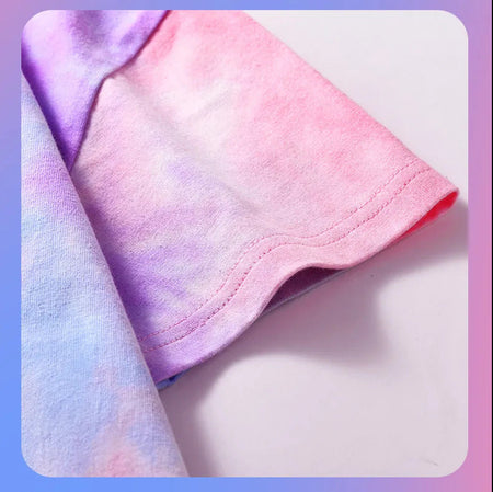 Girls 2024 Summer Korean-Style Tie-Dye T-Shirt – Summer Kids Fashion Nepal | Tudoholic