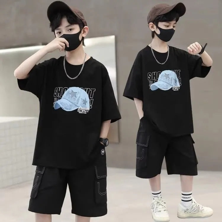 Boys 2025 Summer Cotton Short-Sleeved T-Shirt – Summer Kids Fashion Nepal | Tudoholic