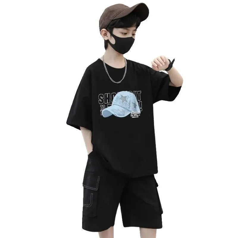 Boys 2025 Summer Cotton Short-Sleeved T-Shirt – Summer Kids Fashion Nepal | Tudoholic