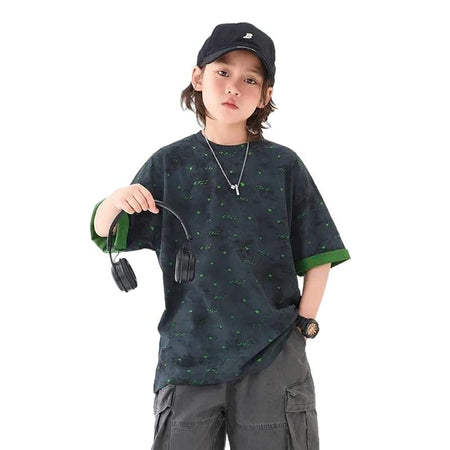 Boys 2026 Summer Korean-Style Cotton Short-Sleeve Top – Summer Kids Fashion Nepal | Tudoholic
