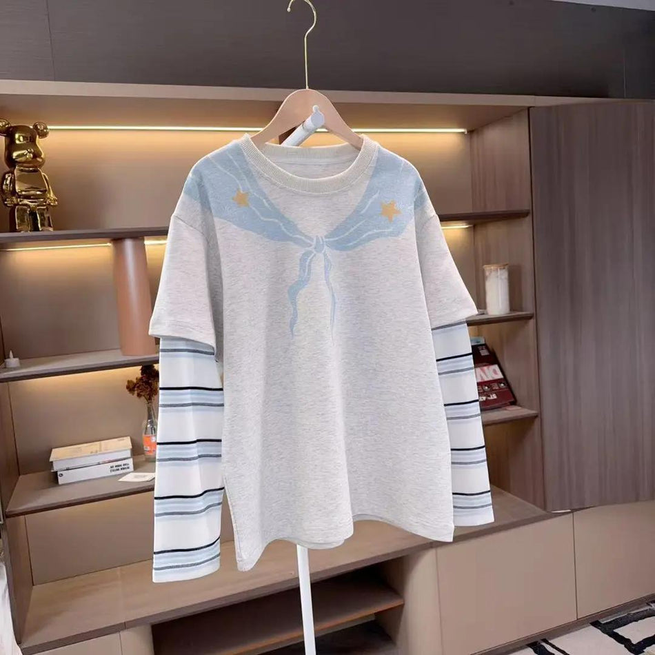 Girls' Spring T-Shirt 2026 – Korean Style Two-Piece – Spring Autumn Kids Fashion Nepal | Tudoholic