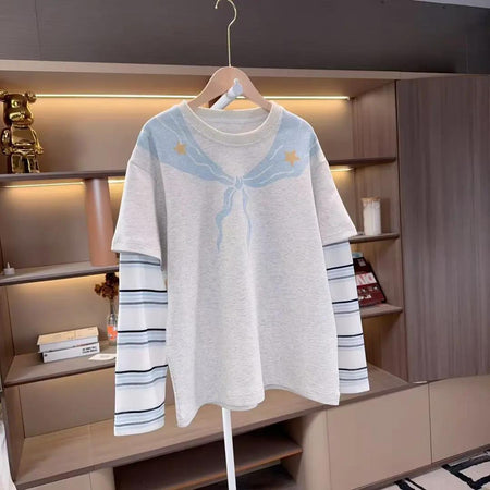 Girls' Spring T-Shirt 2026 – Korean Style Two-Piece – Spring Autumn Kids Fashion Nepal | Tudoholic