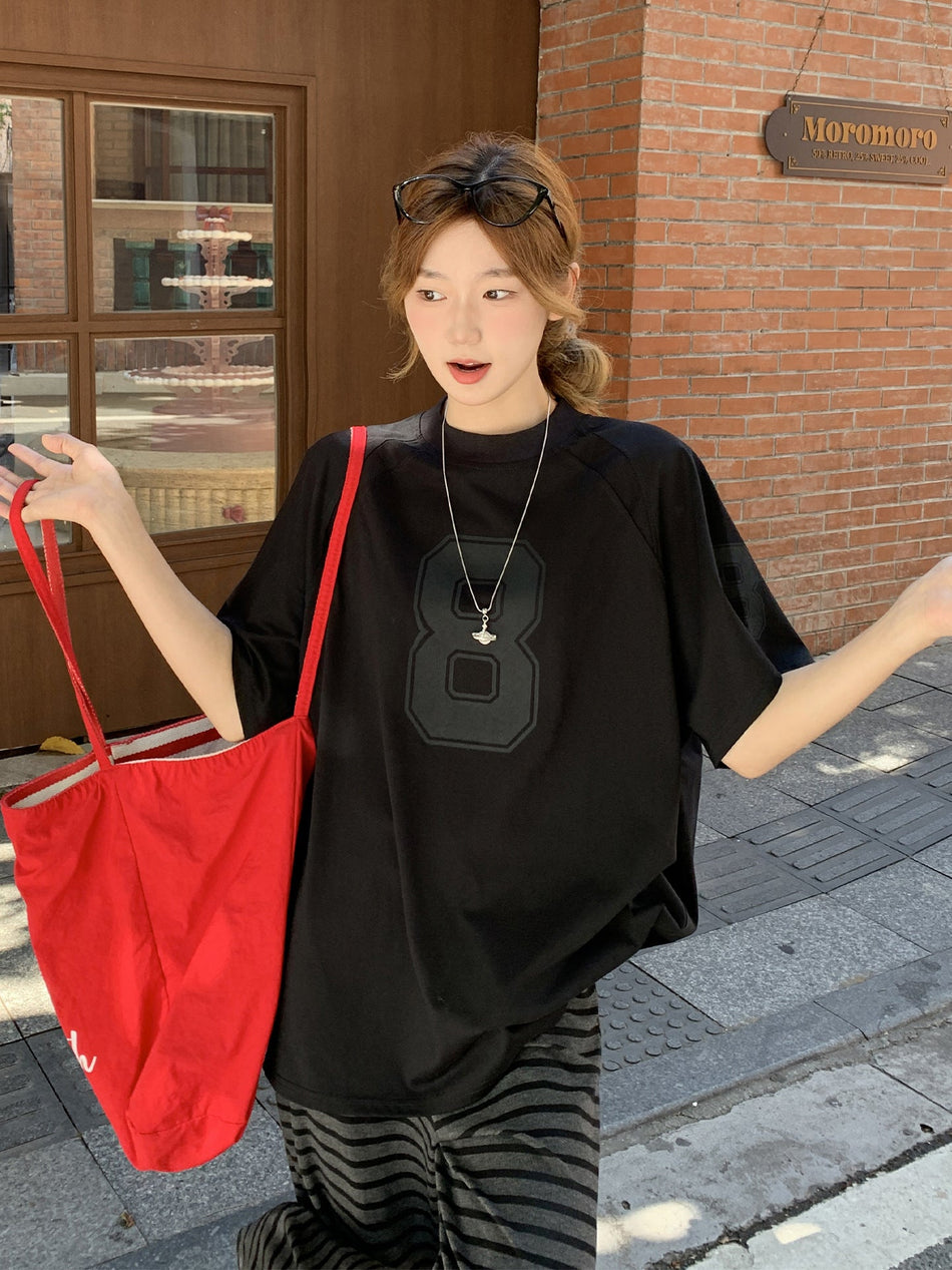Women Summer Printed T-Shirt 2026 Loose Fit Korean Style