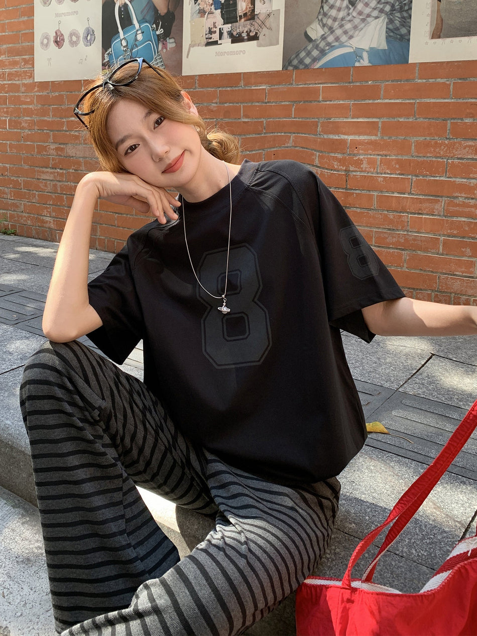Women Summer Printed T-Shirt 2026 Loose Fit Korean Style