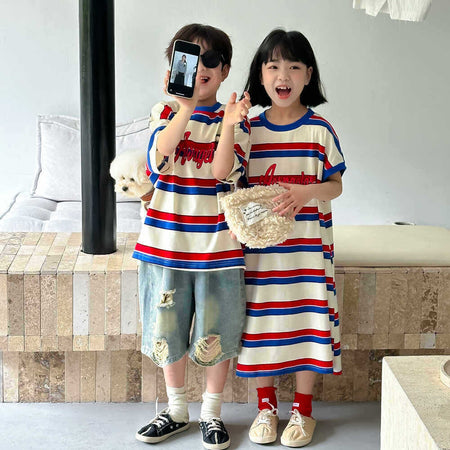 Kids’ Summer Striped T-Shirt & Dress 2026 – Colorful Style – Summer Kids Fashion Nepal | Tudoholic