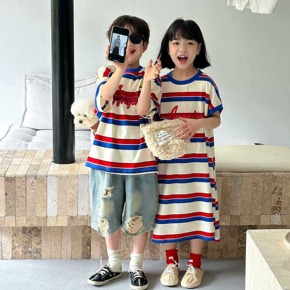 Kids’ Summer Striped T-Shirt & Dress 2026 – Colorful Style – Summer Kids Fashion Nepal | Tudoholic