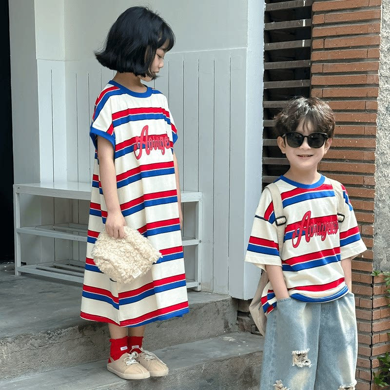 Kids’ Summer Striped T-Shirt & Dress 2026 – Colorful Style – Summer Kids Fashion Nepal | Tudoholic