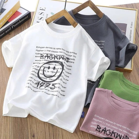 Boys’ Summer Cotton T-Shirt 2025 – Trendy Printed Top – Summer Kids Fashion Nepal | Tudoholic