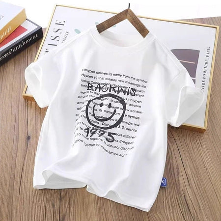 Boys’ Summer Cotton T-Shirt 2025 – Trendy Printed Top – Summer Kids Fashion Nepal | Tudoholic