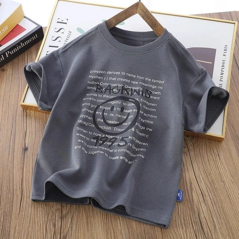 Boys’ Summer Cotton T-Shirt 2025 – Trendy Printed Top – Summer Kids Fashion Nepal | Tudoholic