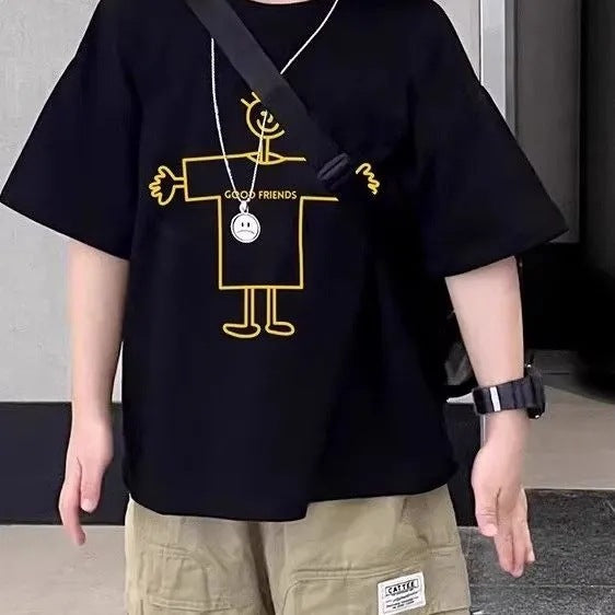 Boys’ Summer Cartoon T-Shirt 2025 – Cotton Loose Top – Summer Kids Fashion Nepal | Tudoholic
