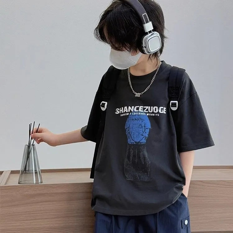 Boys’ Summer Cotton T-Shirt 2025 – Trendy Printed Top – Summer Kids Fashion Nepal | Tudoholic
