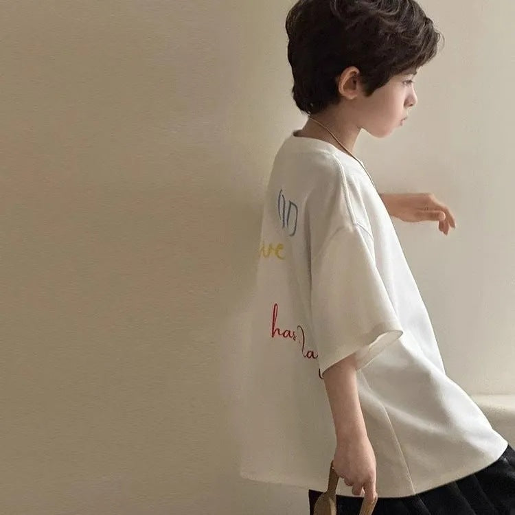 Boys’ Summer Cotton T-Shirt 2025 – Loose Casual Top – Summer Kids Fashion Nepal | Tudoholic