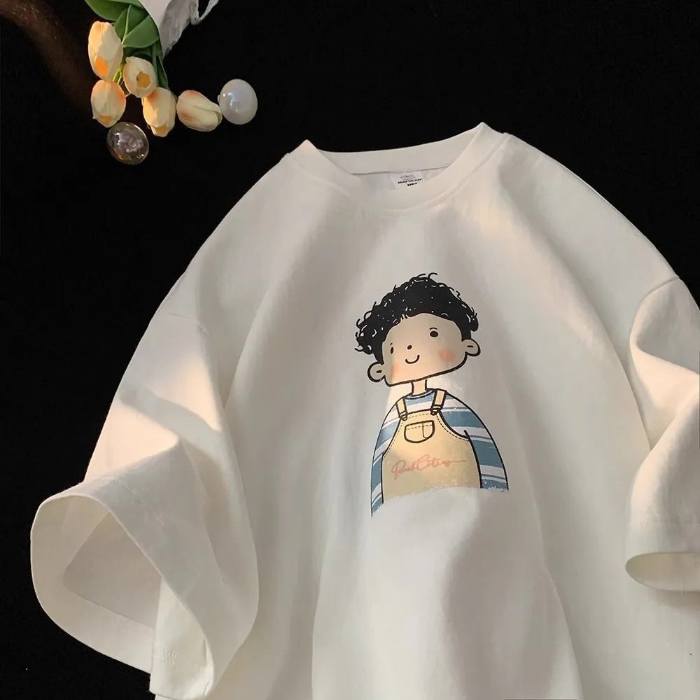 Boys’ Japanese Style Cotton T-Shirt – Summer Loose Top – Summer Kids Fashion Nepal | Tudoholic