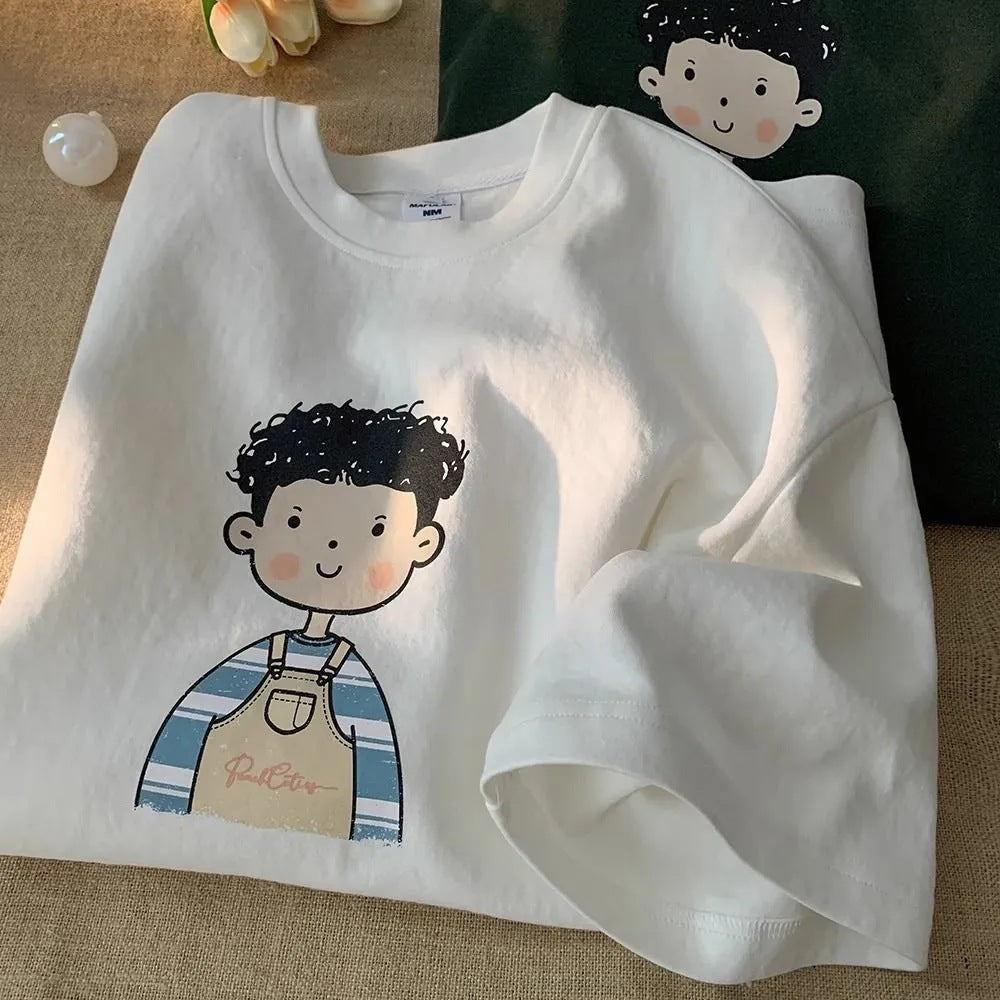 Boys’ Japanese Style Cotton T-Shirt – Summer Loose Top – Summer Kids Fashion Nepal | Tudoholic