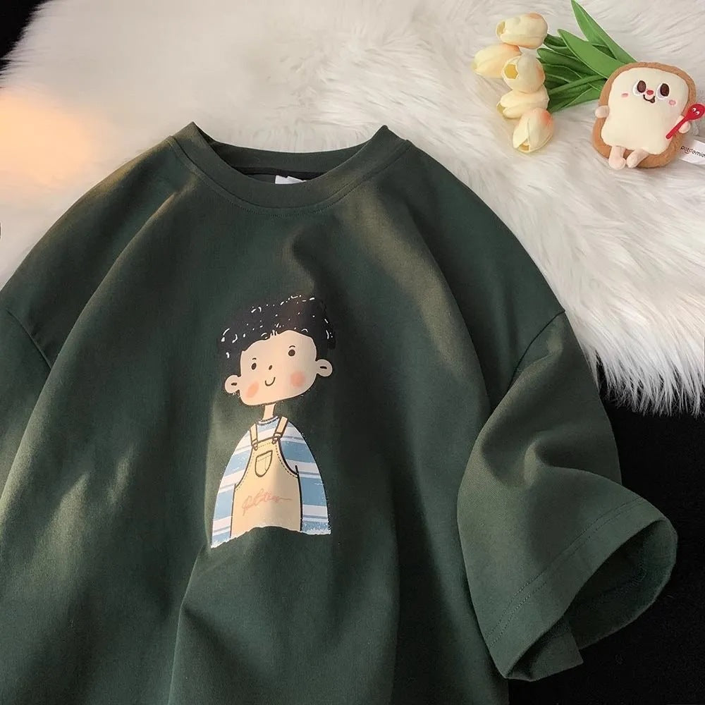 Boys’ Japanese Style Cotton T-Shirt – Summer Loose Top – Summer Kids Fashion Nepal | Tudoholic