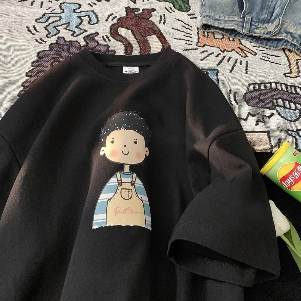 Boys’ Japanese Style Cotton T-Shirt – Summer Loose Top – Summer Kids Fashion Nepal | Tudoholic