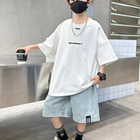 Boys’ Summer Cotton T-Shirt 2025 – Cool & Stylish Top – Summer Kids Fashion Nepal | Tudoholic
