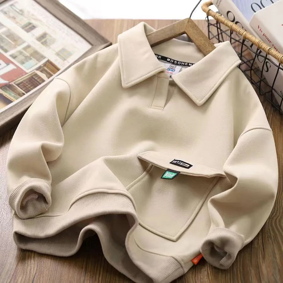 Boys’ Polo Sweater 2024 – Casual Lapel Fashion Top – Kids Fashion Nepal | Tudoholic