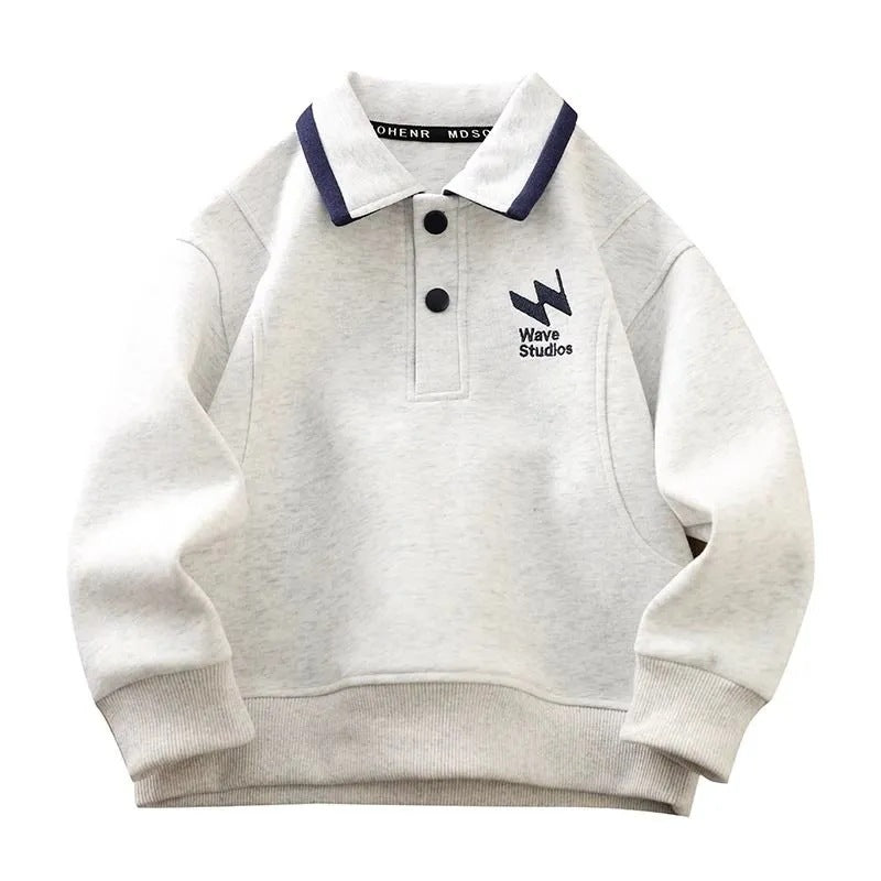 Boys’ Polo Sweater 2025 – Long Sleeve Casual Top – Kids Fashion Nepal | Tudoholic