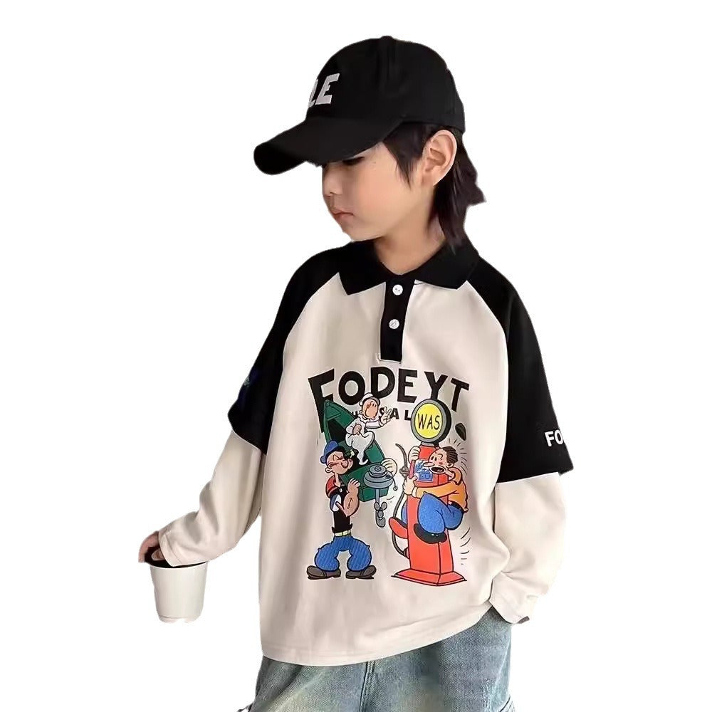 Boys’ Lapel Polo 2024 – Korean Style Autumn Top – Spring Autumn Kids Fashion Nepal | Tudoholic