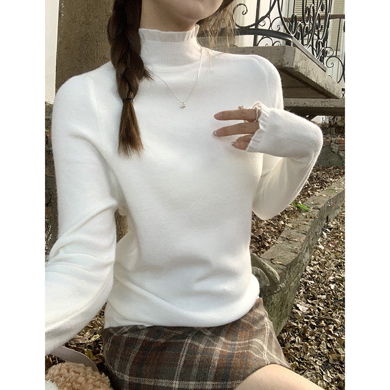 Chanel Style Knit Women Half Neck Winter Sweater Top