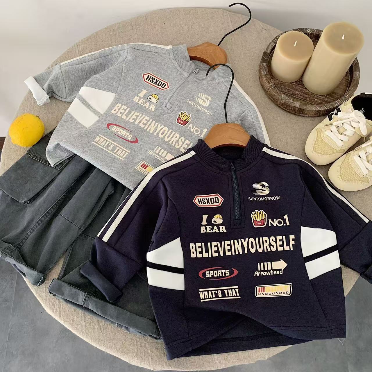 Boys’ Motorcycle Jacket 2025 – Stand-Up Collar Sweatshirt – Kids Fashion Nepal | Tudoholic