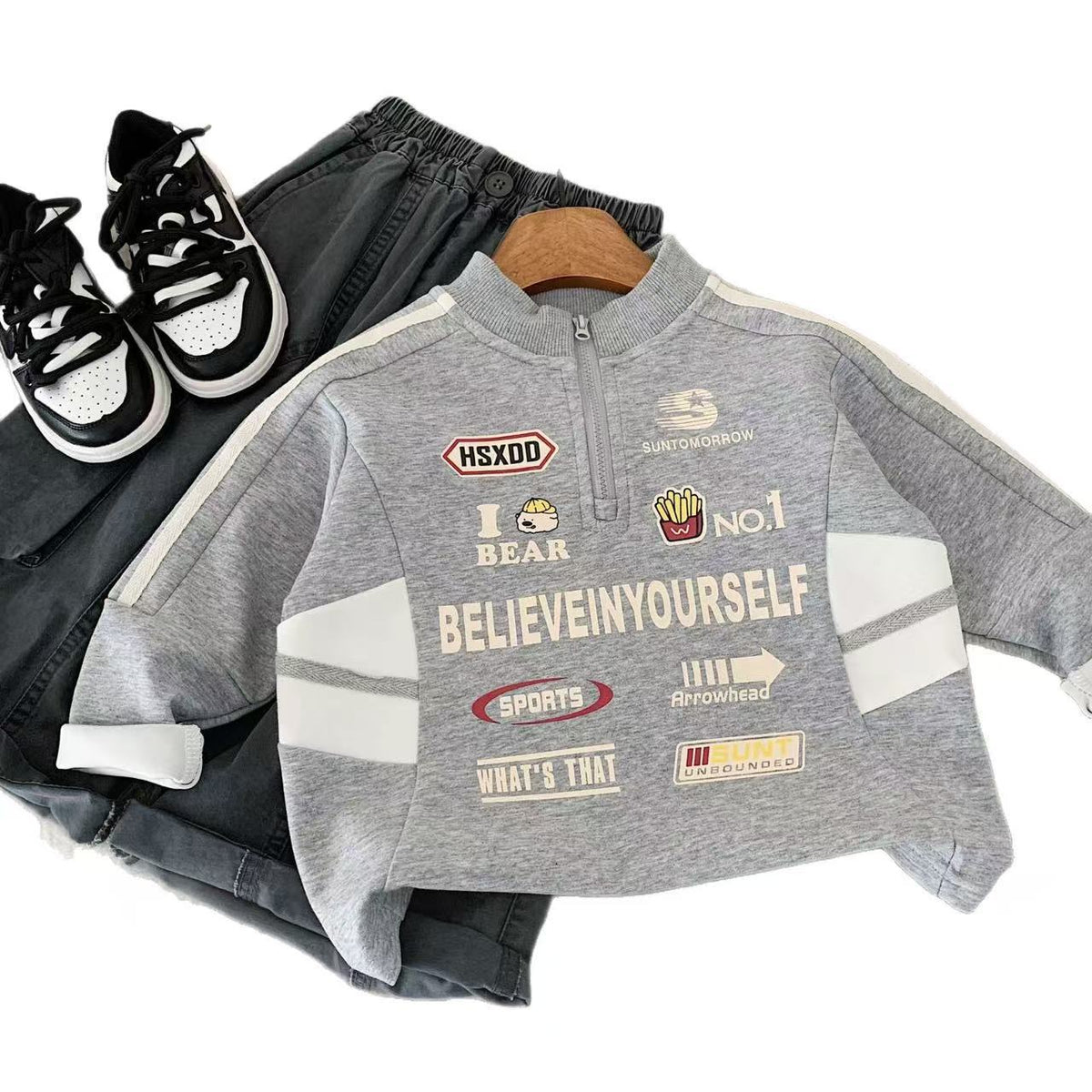 Boys’ Motorcycle Jacket 2025 – Stand-Up Collar Sweatshirt – Kids Fashion Nepal | Tudoholic