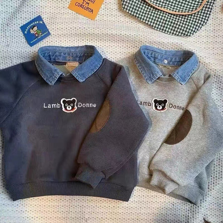 Boys’ Fleece-Lined Sweatshirt 2026 – Trendy Warm Top – Kids Fashion Nepal | Tudoholic