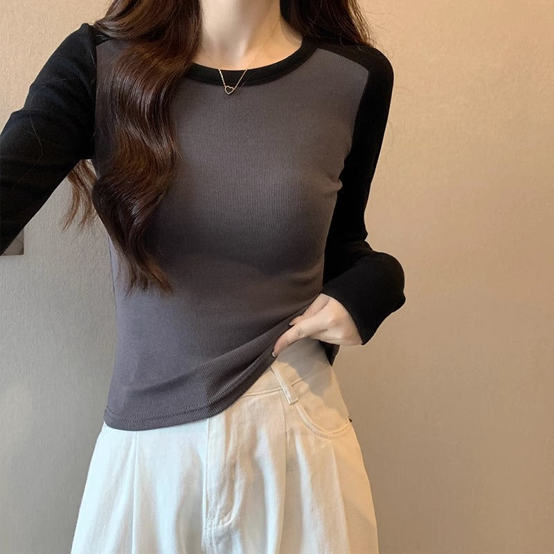 Raglan Sleeve Women Slim Fit Autumn Long Sleeve Top