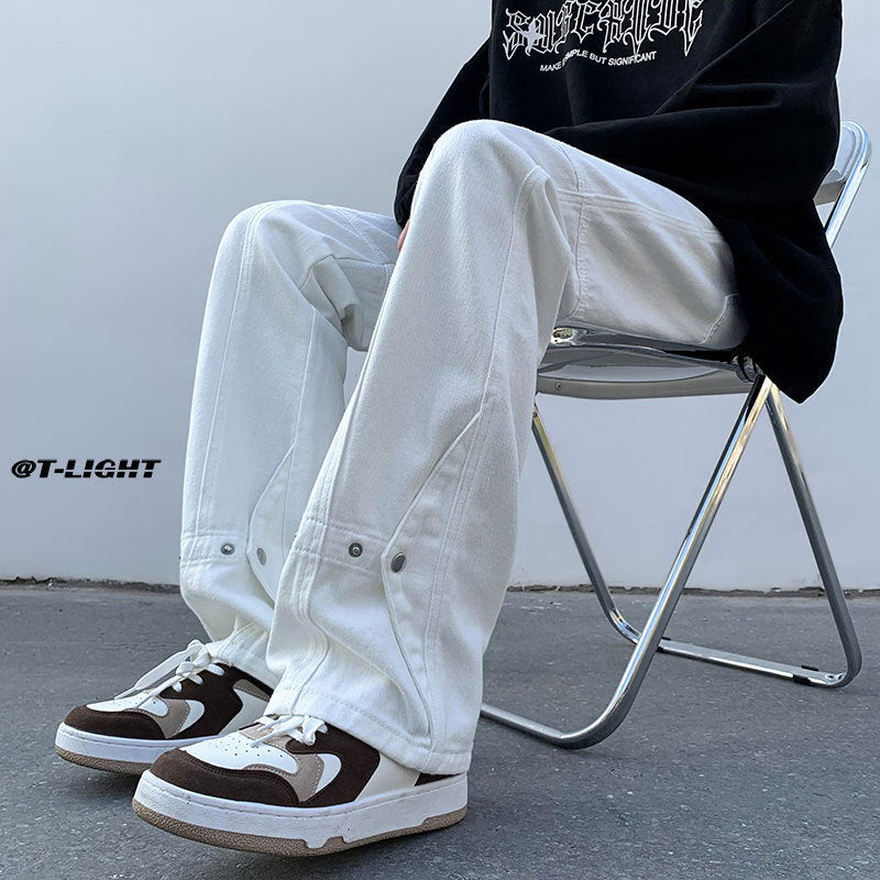 White Straight Leg High Street Jeans