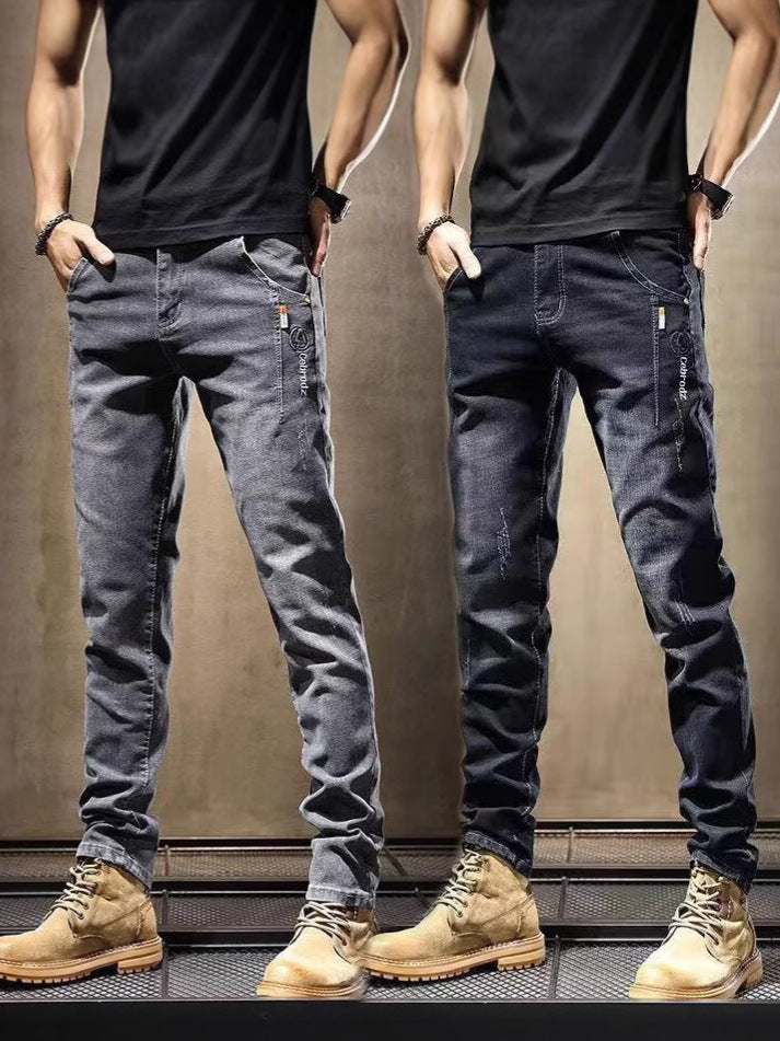 Slim Fit Stretch Straight Casual Jeans