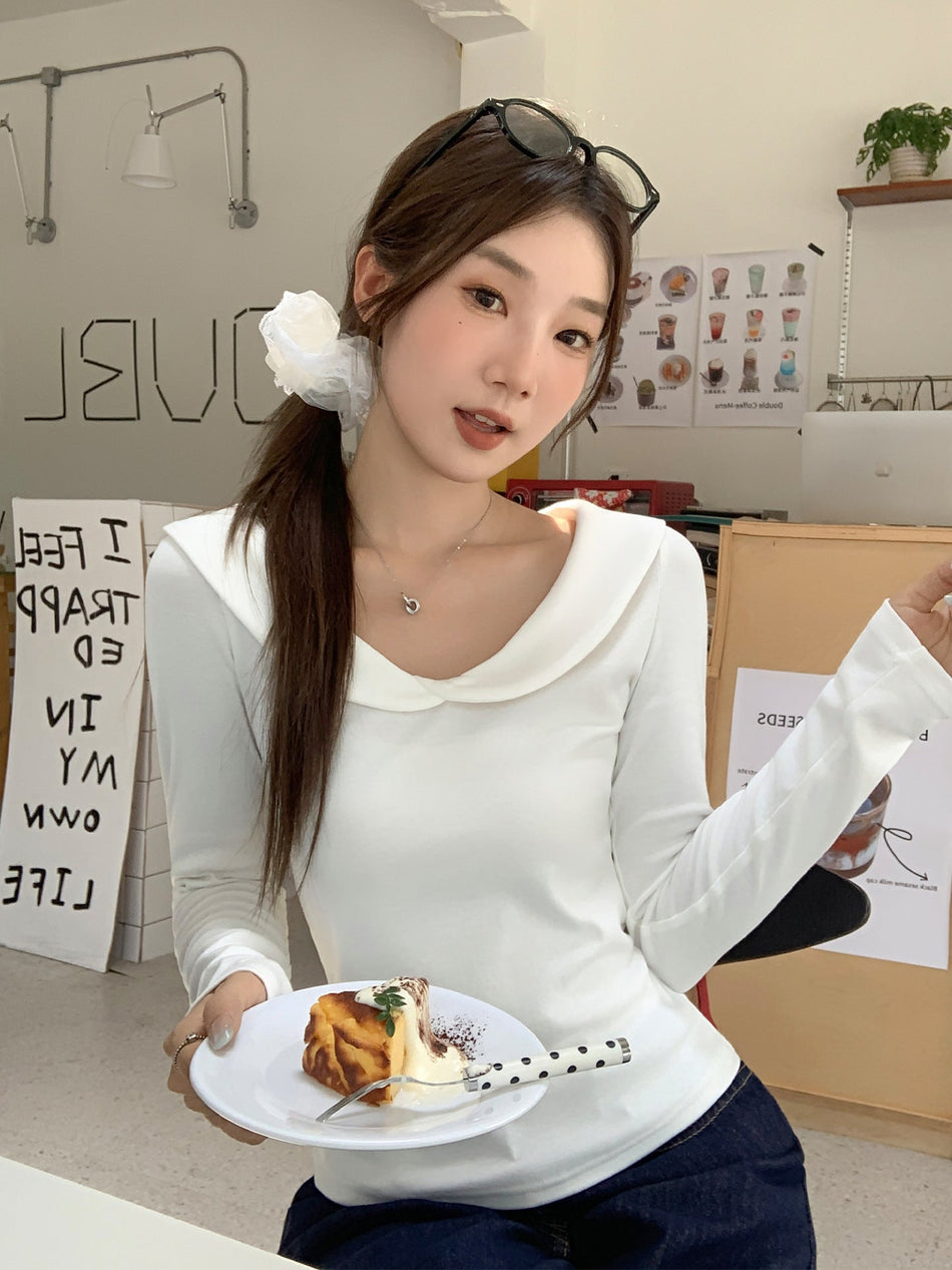Doll Collar Women Slim Long Sleeve Autumn Top