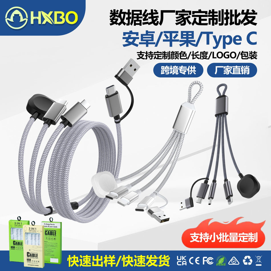 3-in-1 Braided Fast Charging Cable – Type-C & Wireless