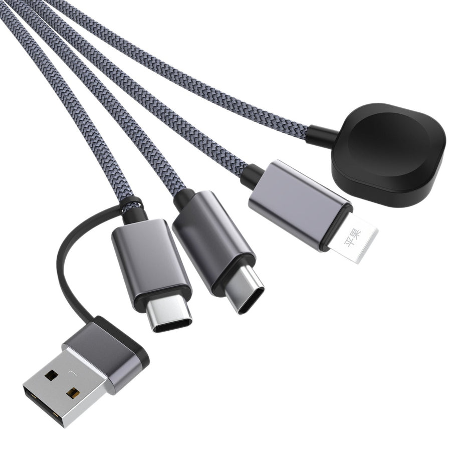 3-in-1 Braided Fast Charging Cable – Type-C & Wireless