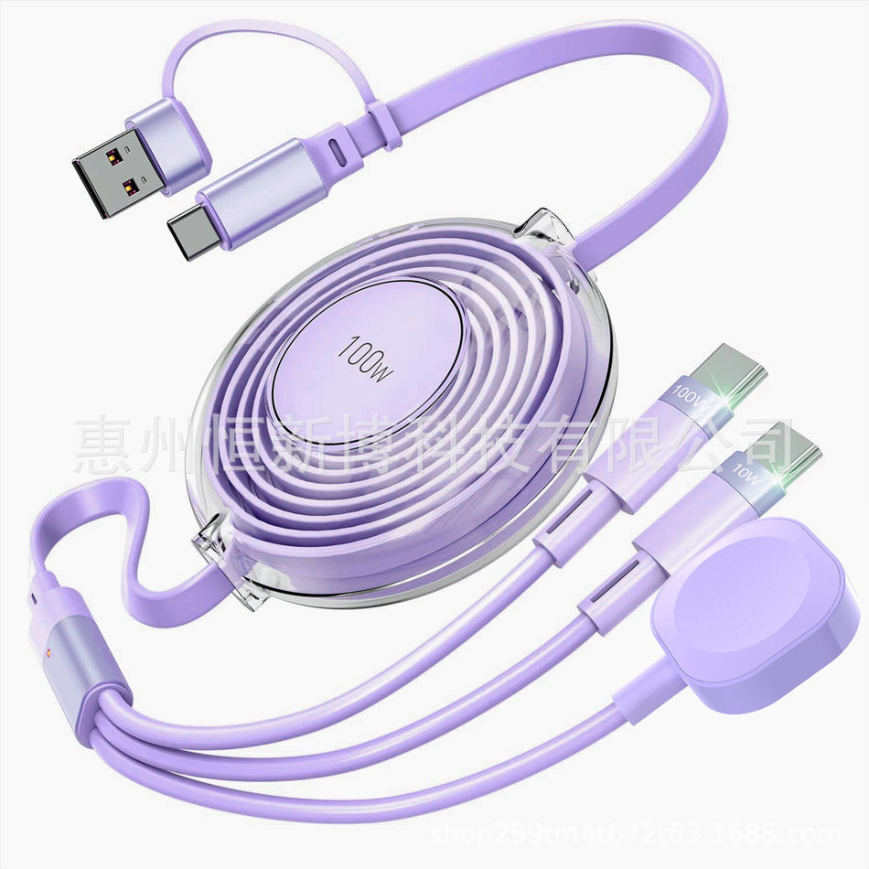 5-in-1 100W Telescopic Fast Charging Cable – Wholesale